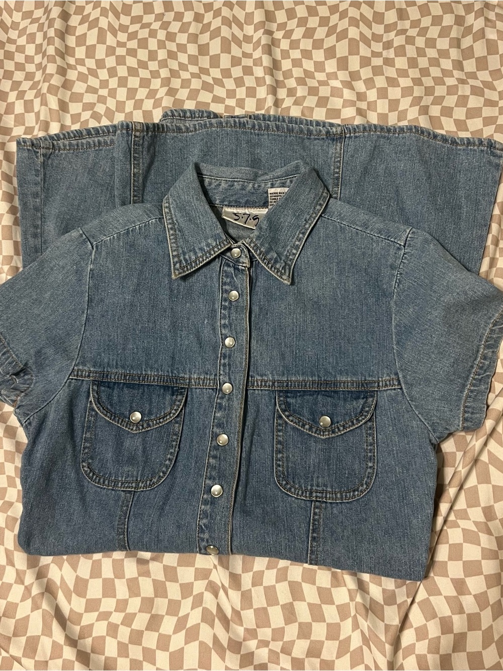 vintage 579 denim button up dress